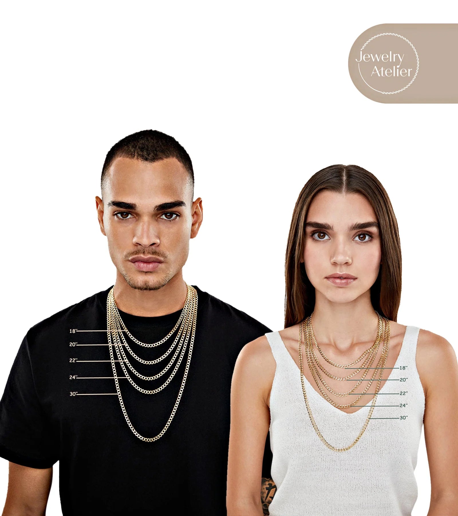 Gold Chain Necklace Collection - 14K Solid Yellow Gold Filled Miami Cuban Curb Link Chain Necklaces for Women and Men w