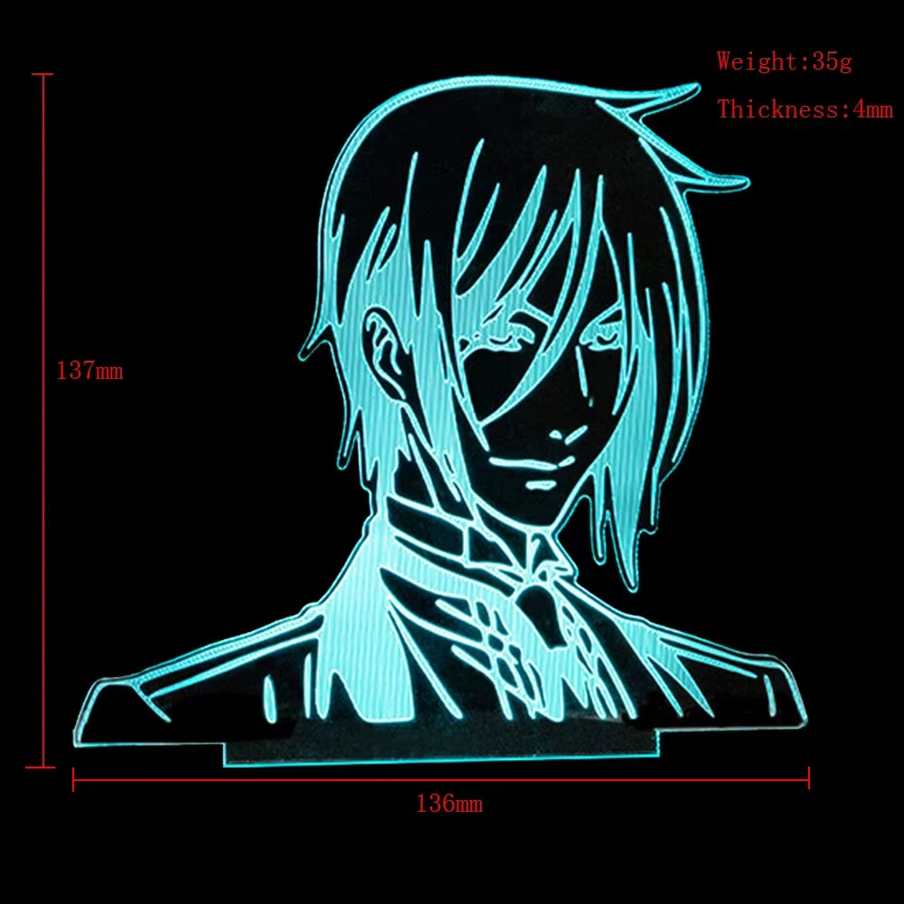🌀 Anime LED Light – 3D Acrylic Night Lamp for Bedroom & Manga Decor