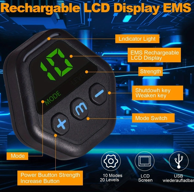 The Dazzling ABS Trainer: EMS Muscle Stimulator with LCD Screen CJ