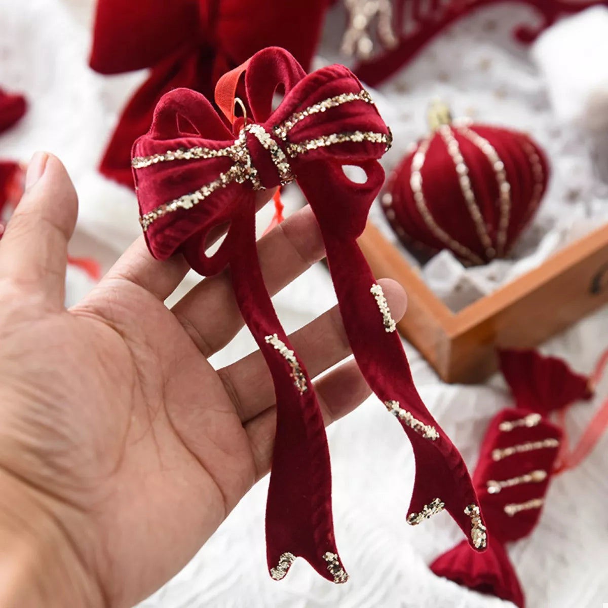 🎄 Christmas Velvet Ornaments – Soft Glam for the Holidays