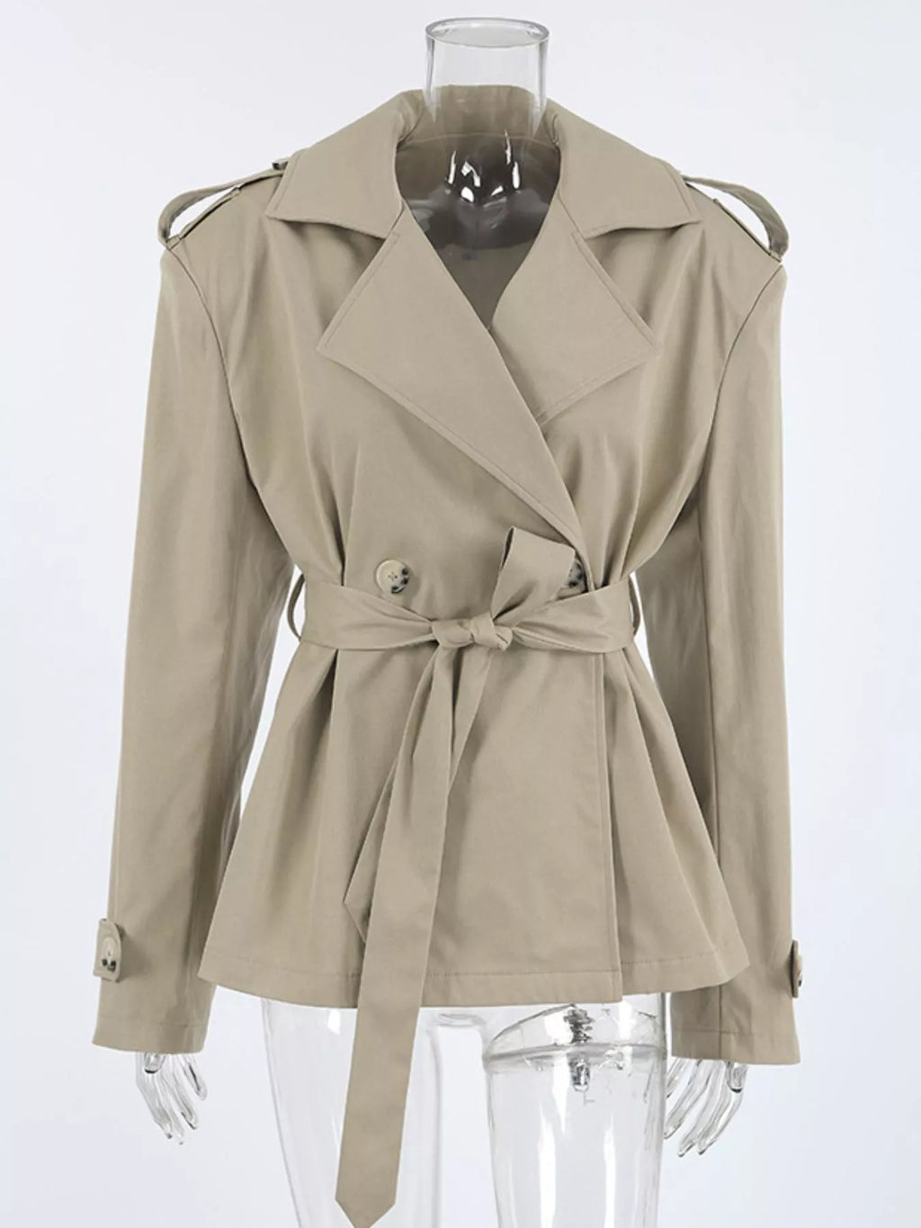 Chic Double-Breasted Belted Trench Coat Chic Double-Breasted Belted Trench Coat