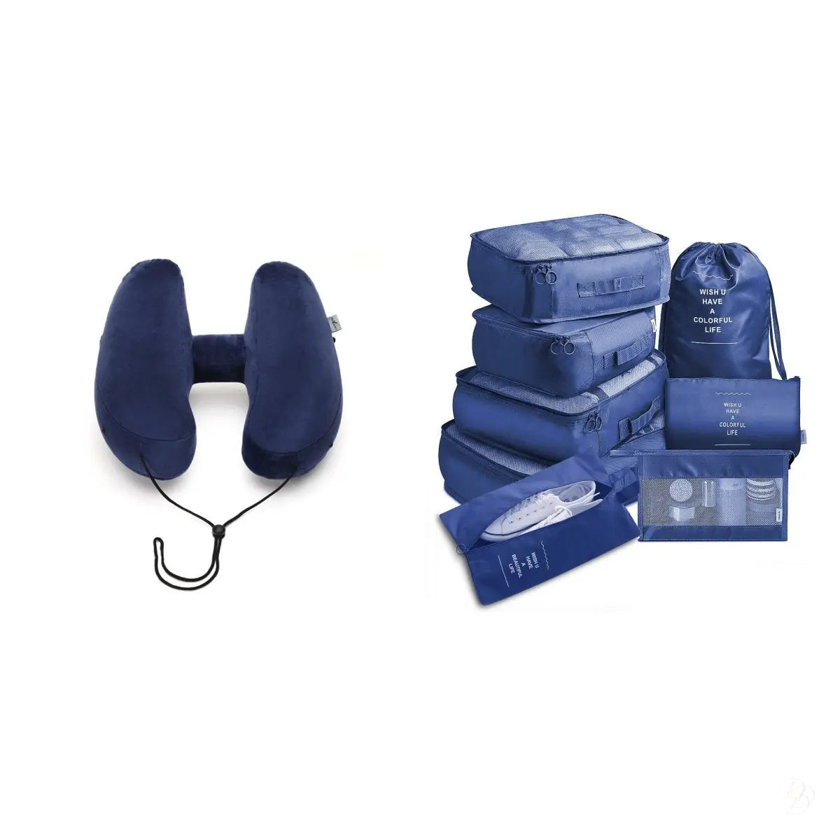 The Dazzling Comfort Traveler: H-Shaped Inflatable Neck Pillow with Optional Hood Puracy