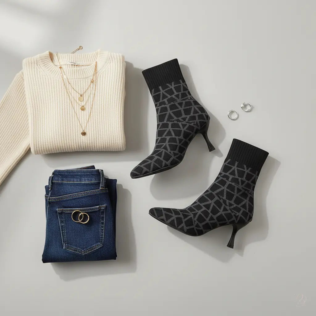 Mesh Point Toe Stiletto Boots Trendsi