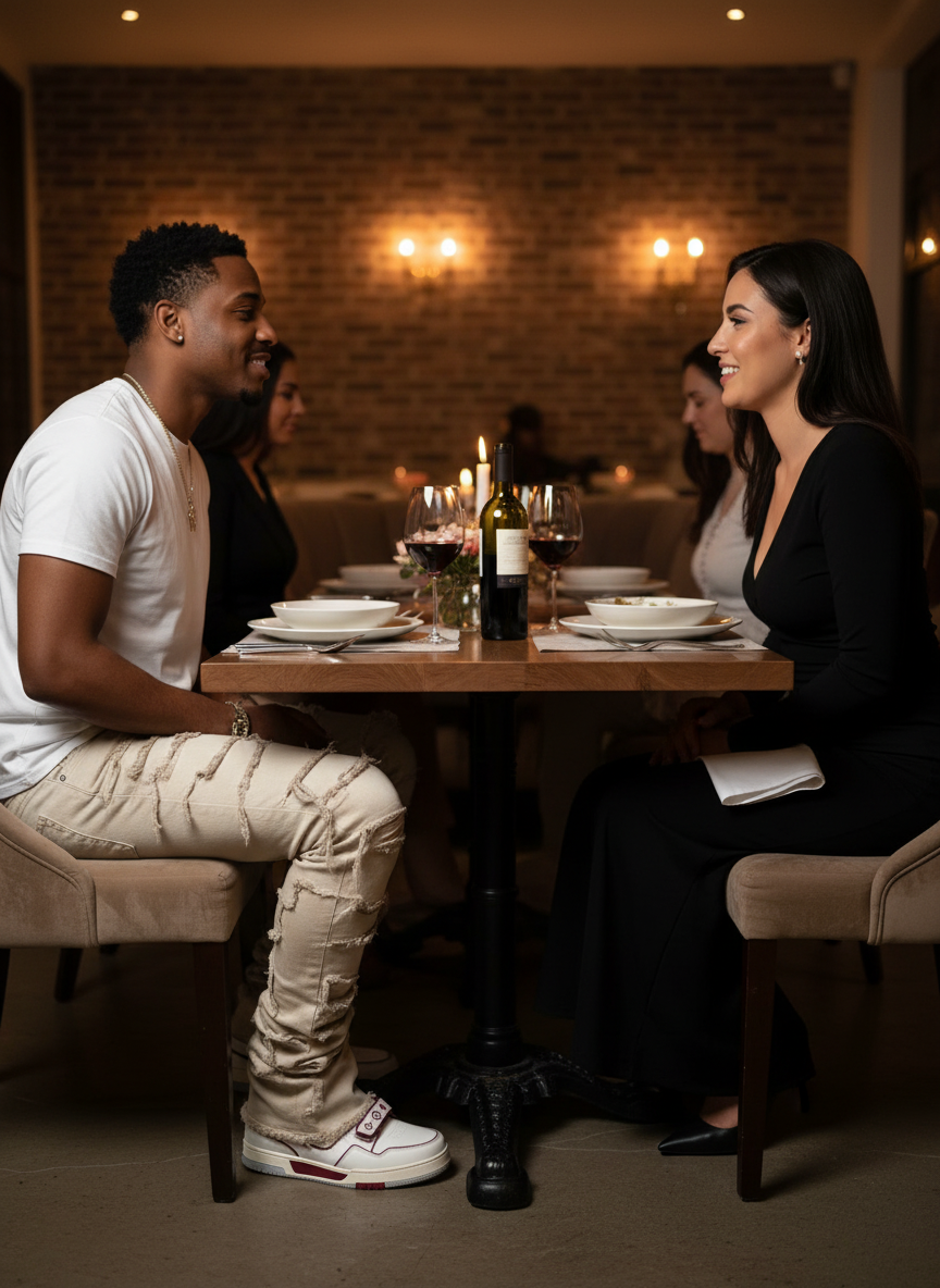 Men’s Fringed Ripped Stacked Jeans — Trendy Patched Slim Fit Trousers Dias Dazzling Discoveries