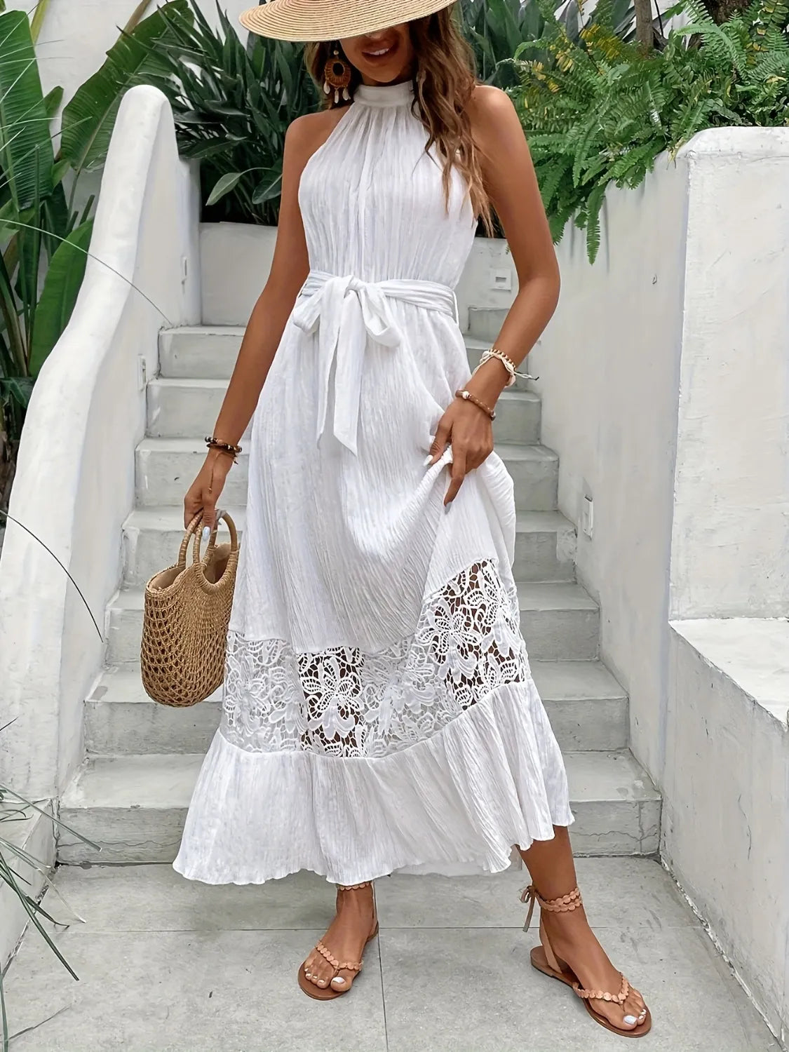 The 'Beyond the Tag' Lace Maxi Dress | Sheer, Belted,