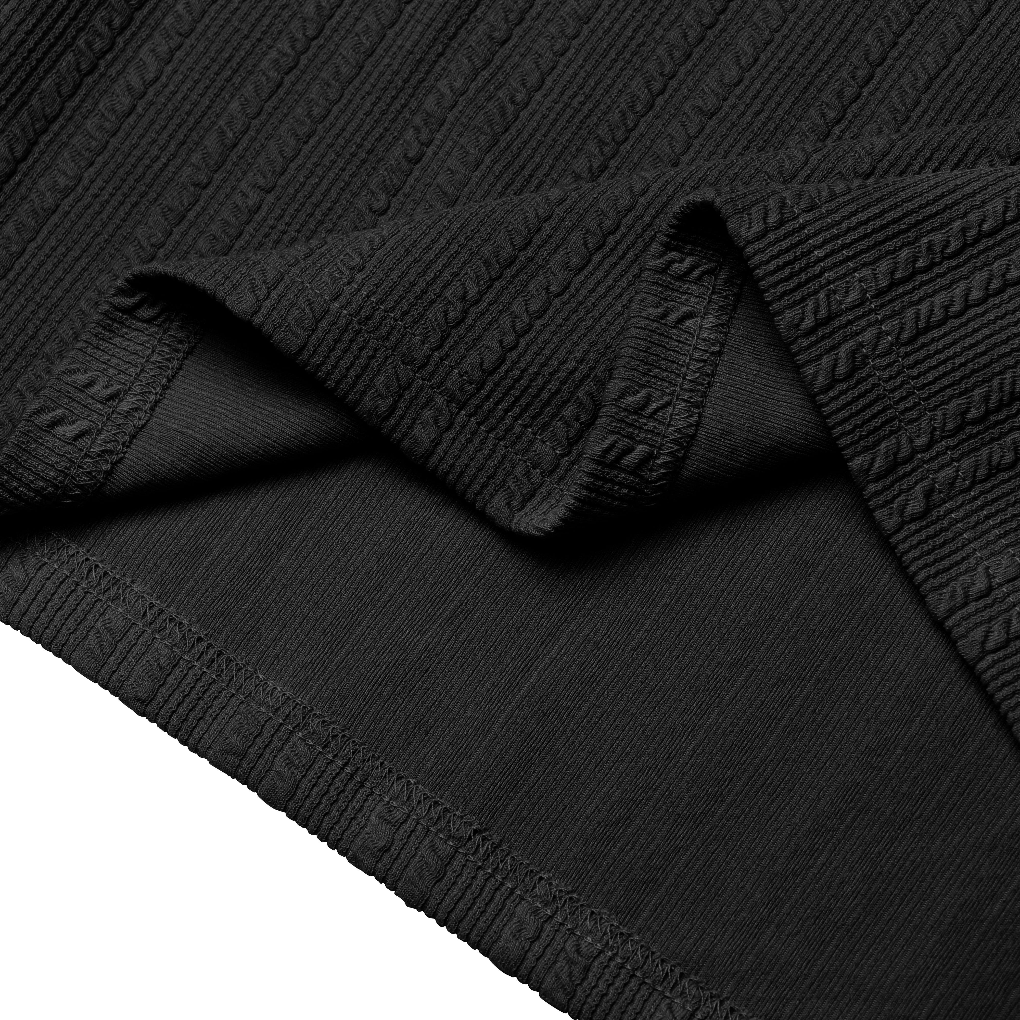 Mens Long Sleeve Shirts Crewneck Casual Tops Pullover Work Shirts Stretch Textured Knit T-Shirts with Pocket