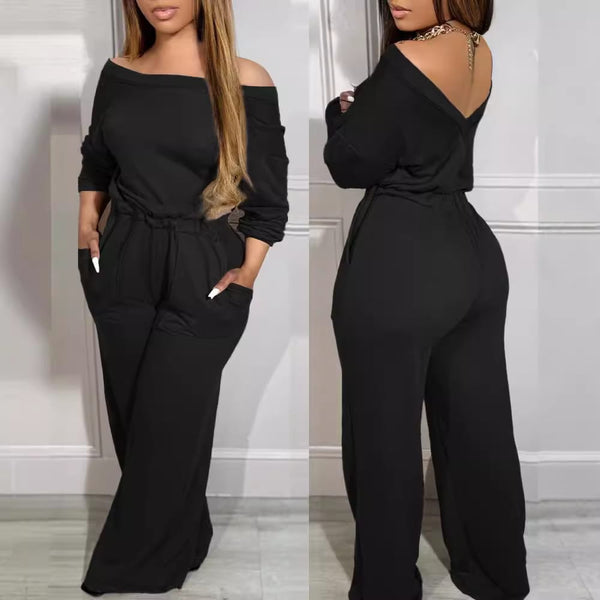 Activewear The Empowered Off-Shoulder Wide-Leg Jumpsuit The Empowered Off-Shoulder Wide-Leg Jumpsuit