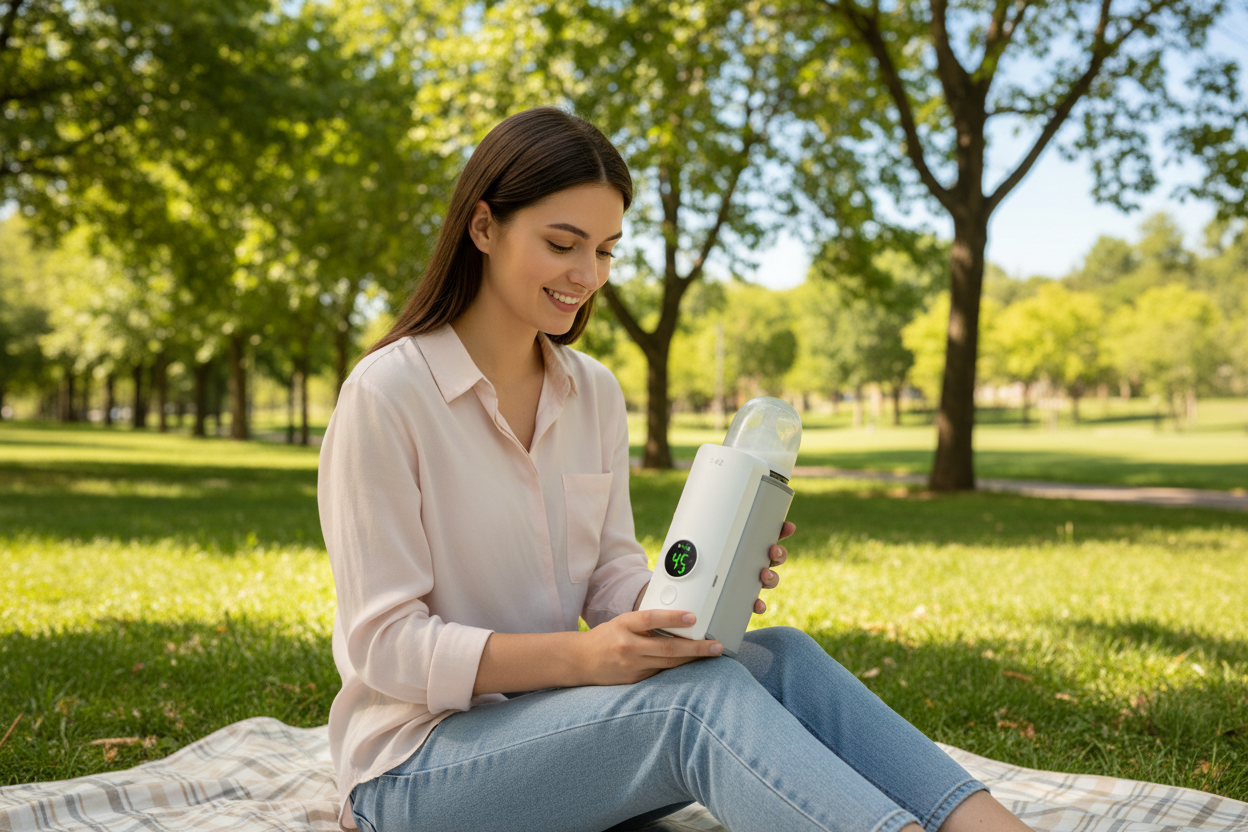 Portable Wireless Baby Bottle Warmer – USB Rechargeable & Travel-Ready