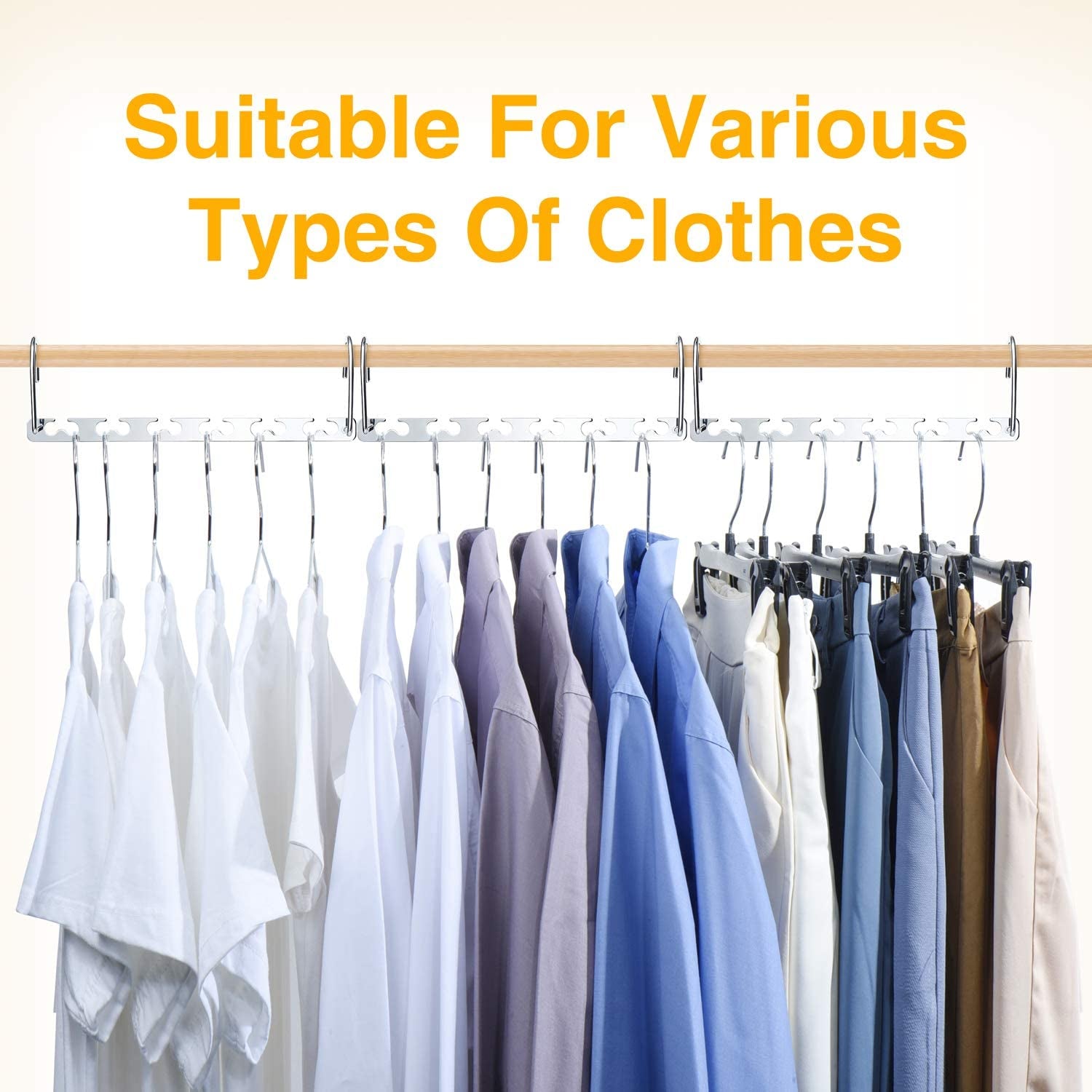 Space Saving Hangers for Clothes 12 Pack, Heavy Duty Hanger Organizer