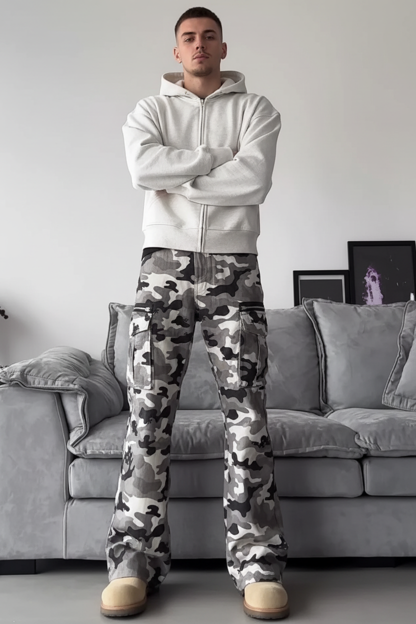 Men's Camouflage Wide Leg Pants – Bold Comfort, Full Size Range Trendsi