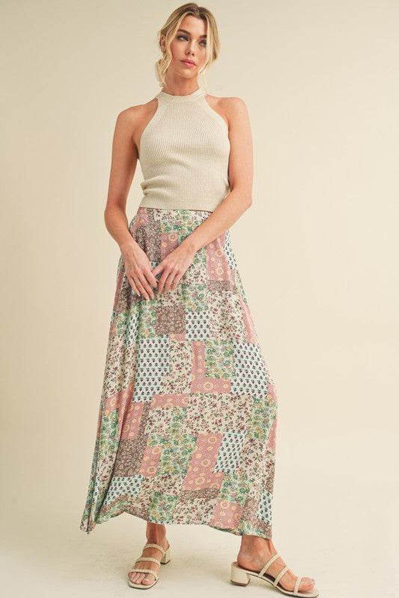 Boho Patchwork Maxi Skirt – Festival-Ready Fall & Holiday Style