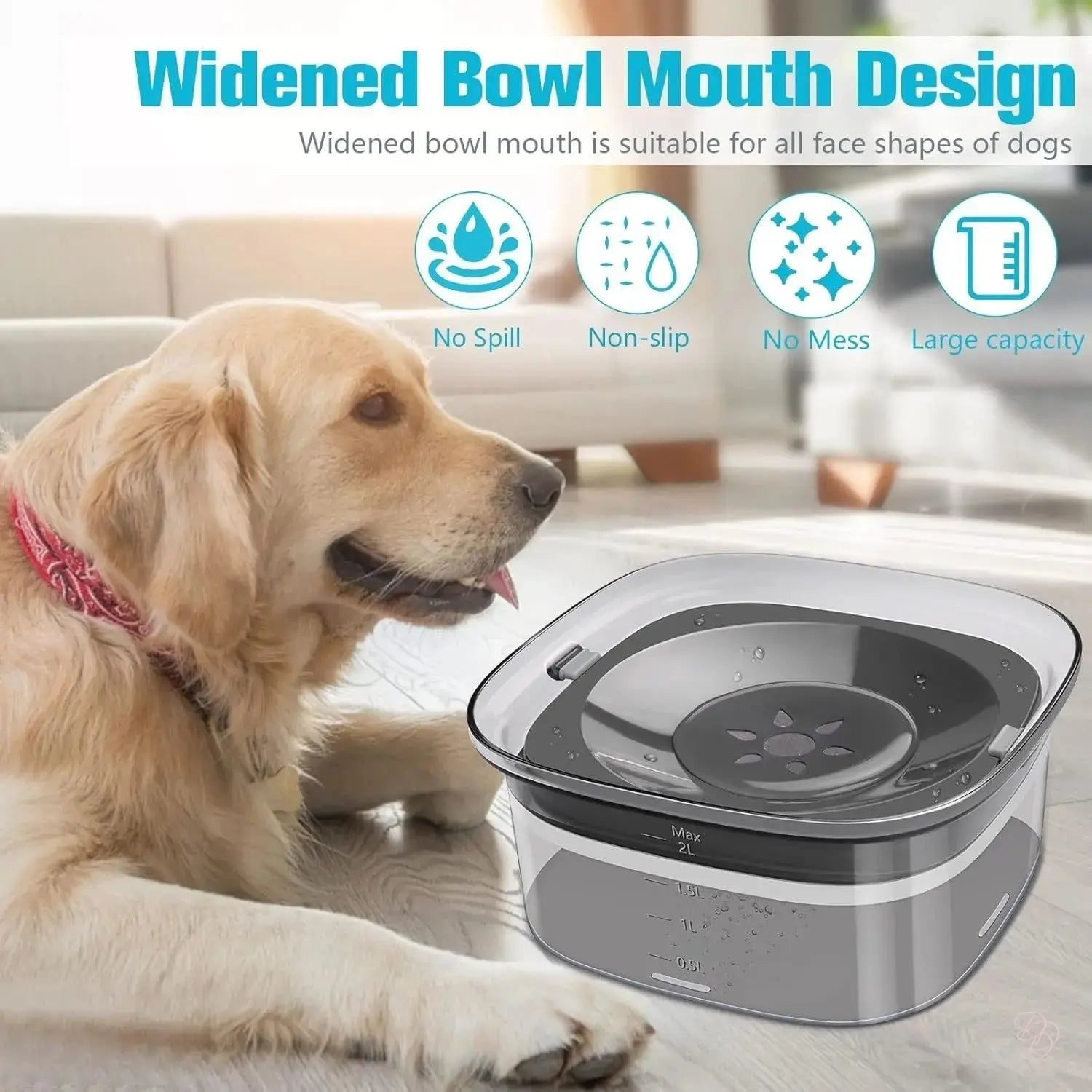 "The Dazzling 2L No-Spill Slow-Feeder: Hydration Made Spotless" CJ