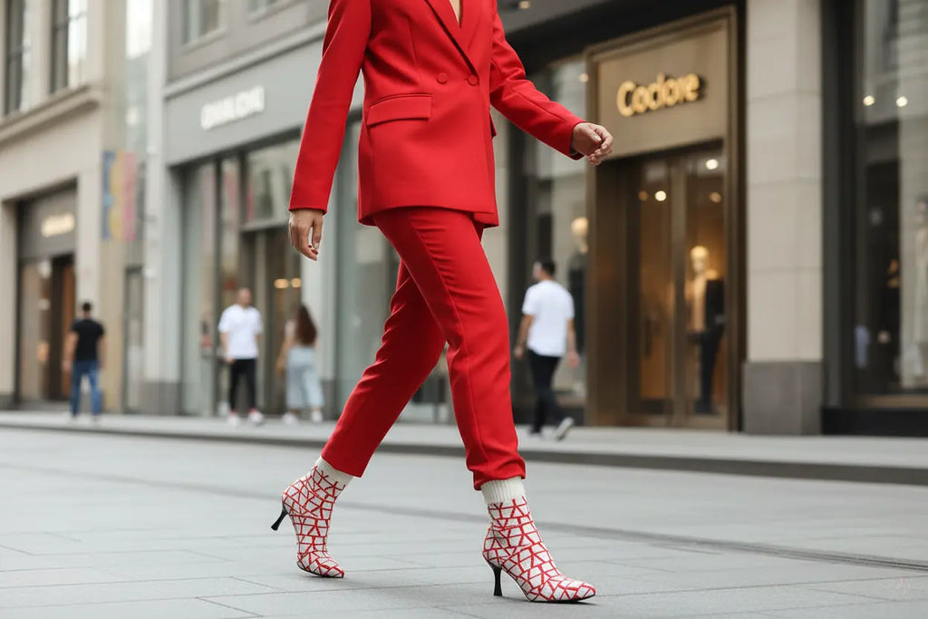 Mesh Point Toe Stiletto Boots Trendsi