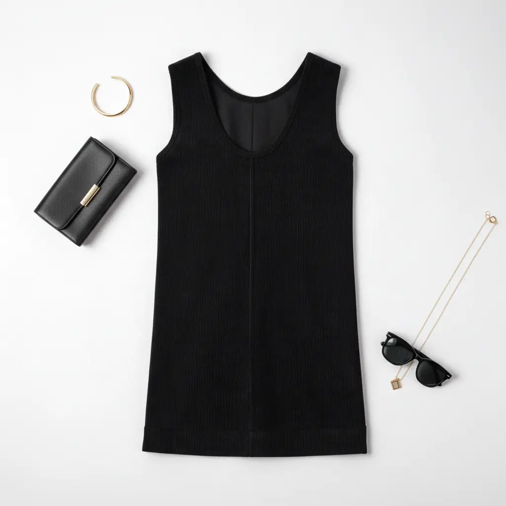 Corduroy Sleeveless Mini Dress – Pocketed, Ribbed & Ready to Dazzle Trendsi