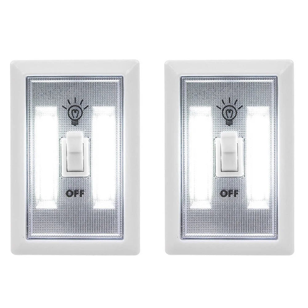 Wireless COB LED Switch Lights – 2-Pack Battery-Operated Wall Lamps (80 Lumens)