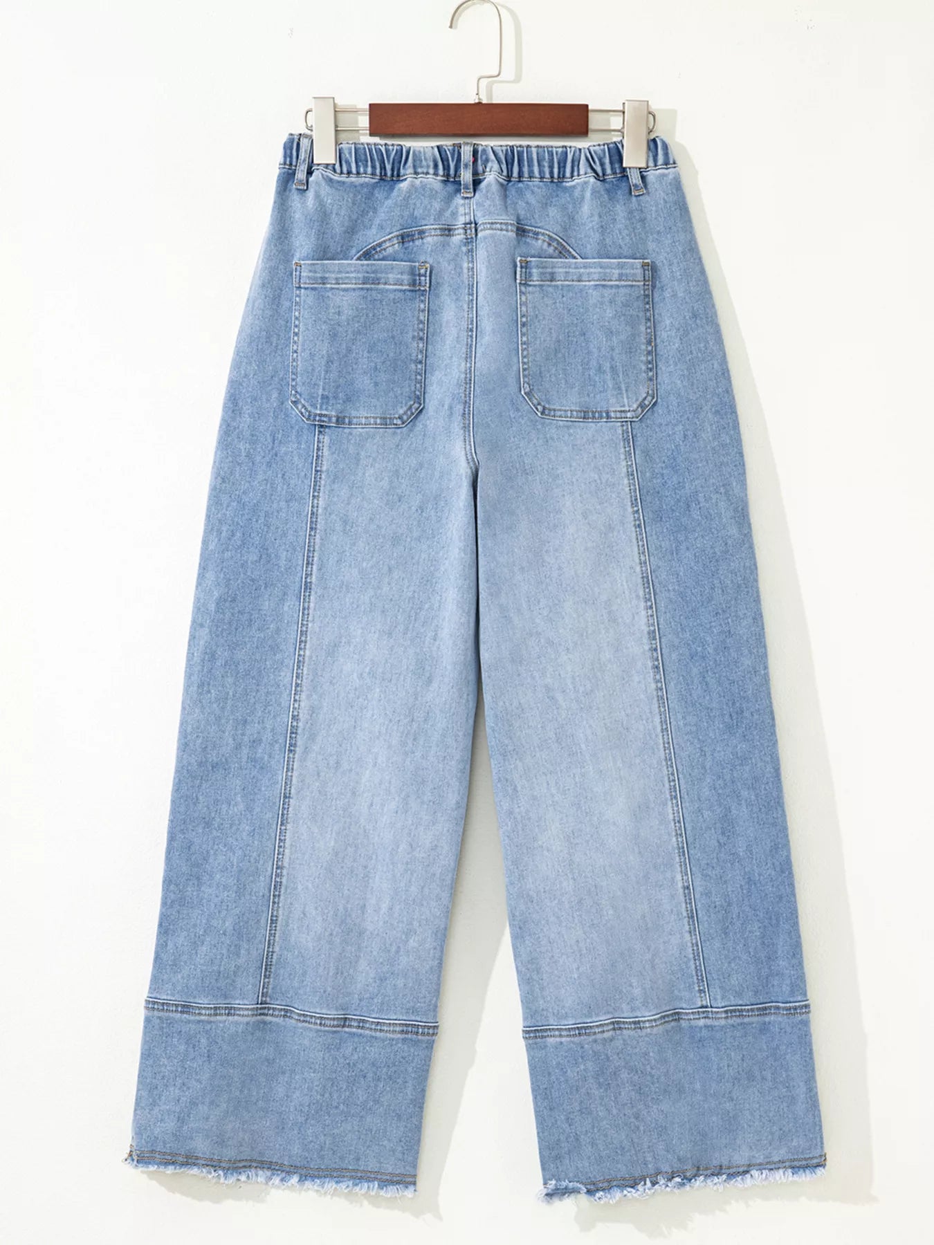 🧵 Wide Leg Drawstring Raw Hem Jeans - Dazzle in Every Detail