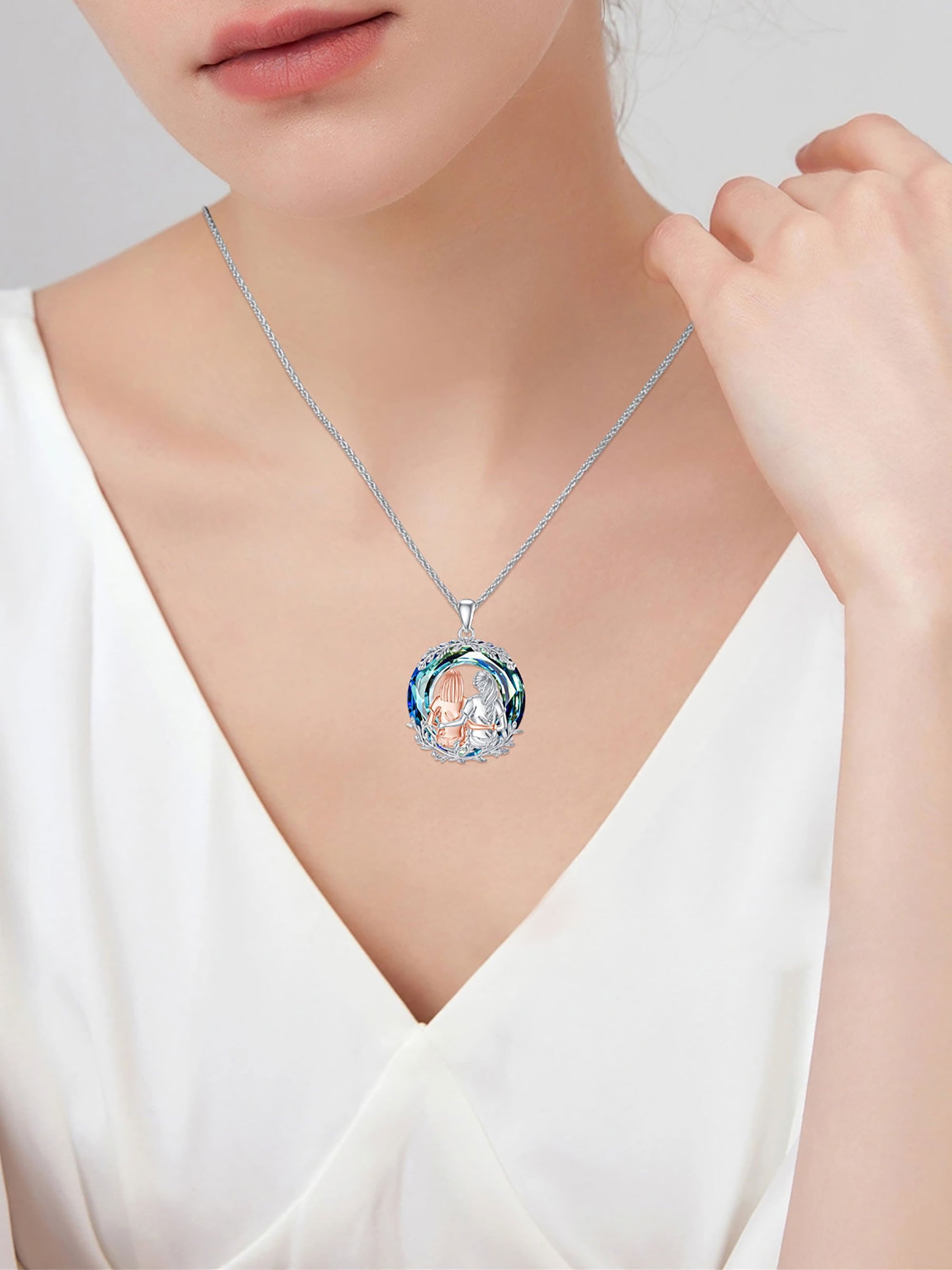 Mothers Day Gifts For Mom or Sister 925 Sterling Silver Created Opal Always My Sister Forever My Friend Sister Necklace Jewelry Christmas Gifts