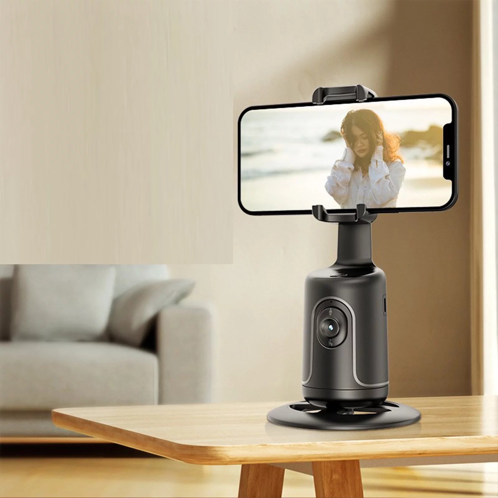 Auto Face Tracking Phone Holder Tripod, No App Required, 360° Rotation Smart Face Body Tracking Tripod Selfie Phone Camera Stand