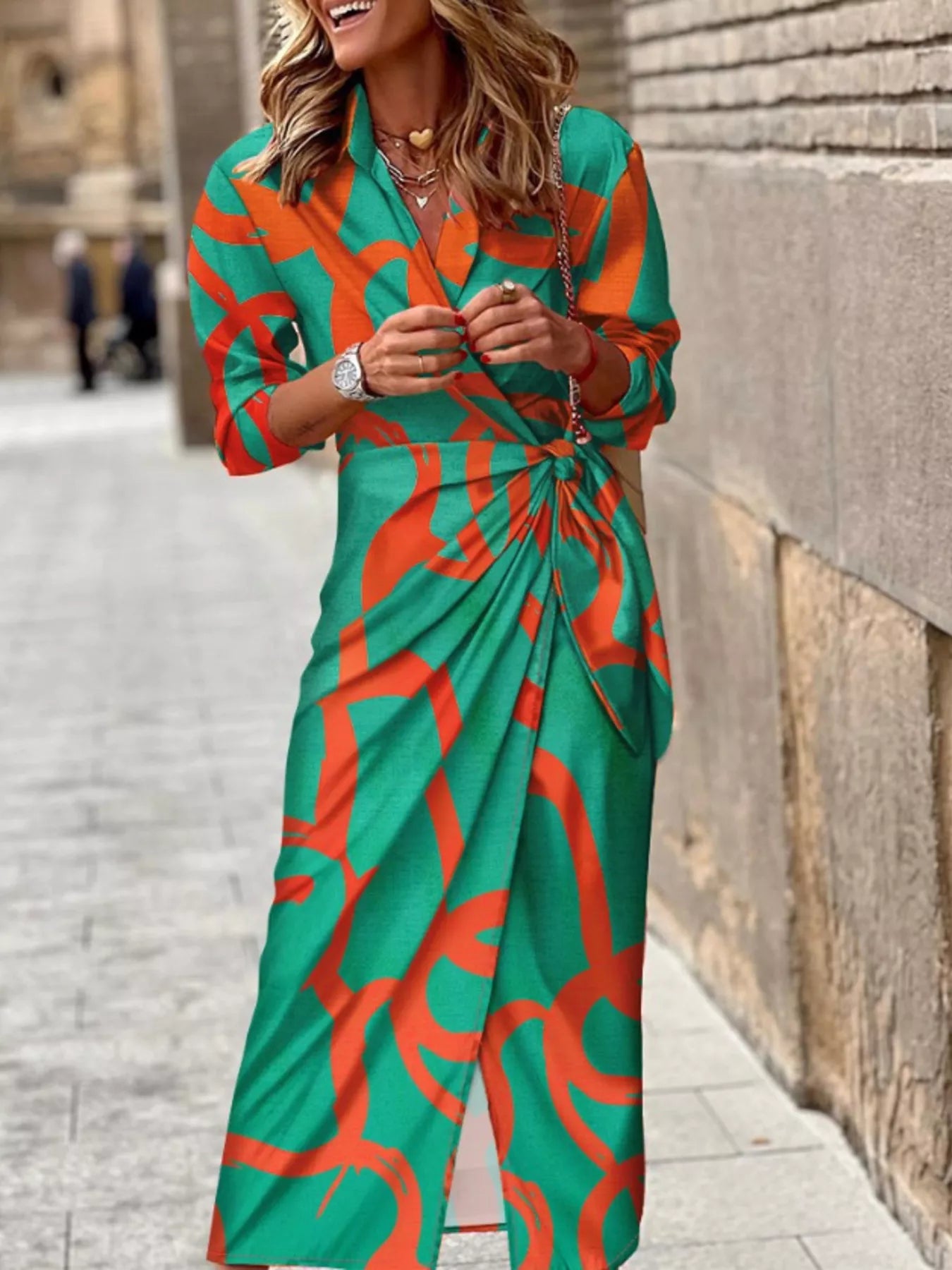 Dazzling Discoveries: The Printed Collared Neck Shirt Dress