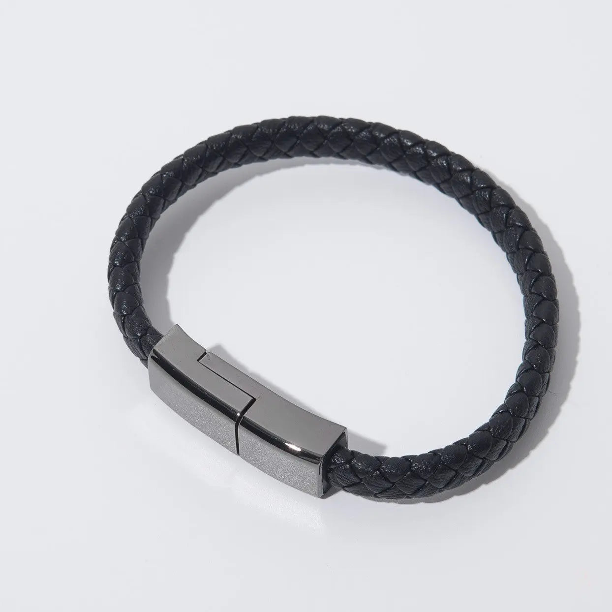 Braided Leather Bracelet Charger (USB/Type‑C/Apple Compatible) CJ