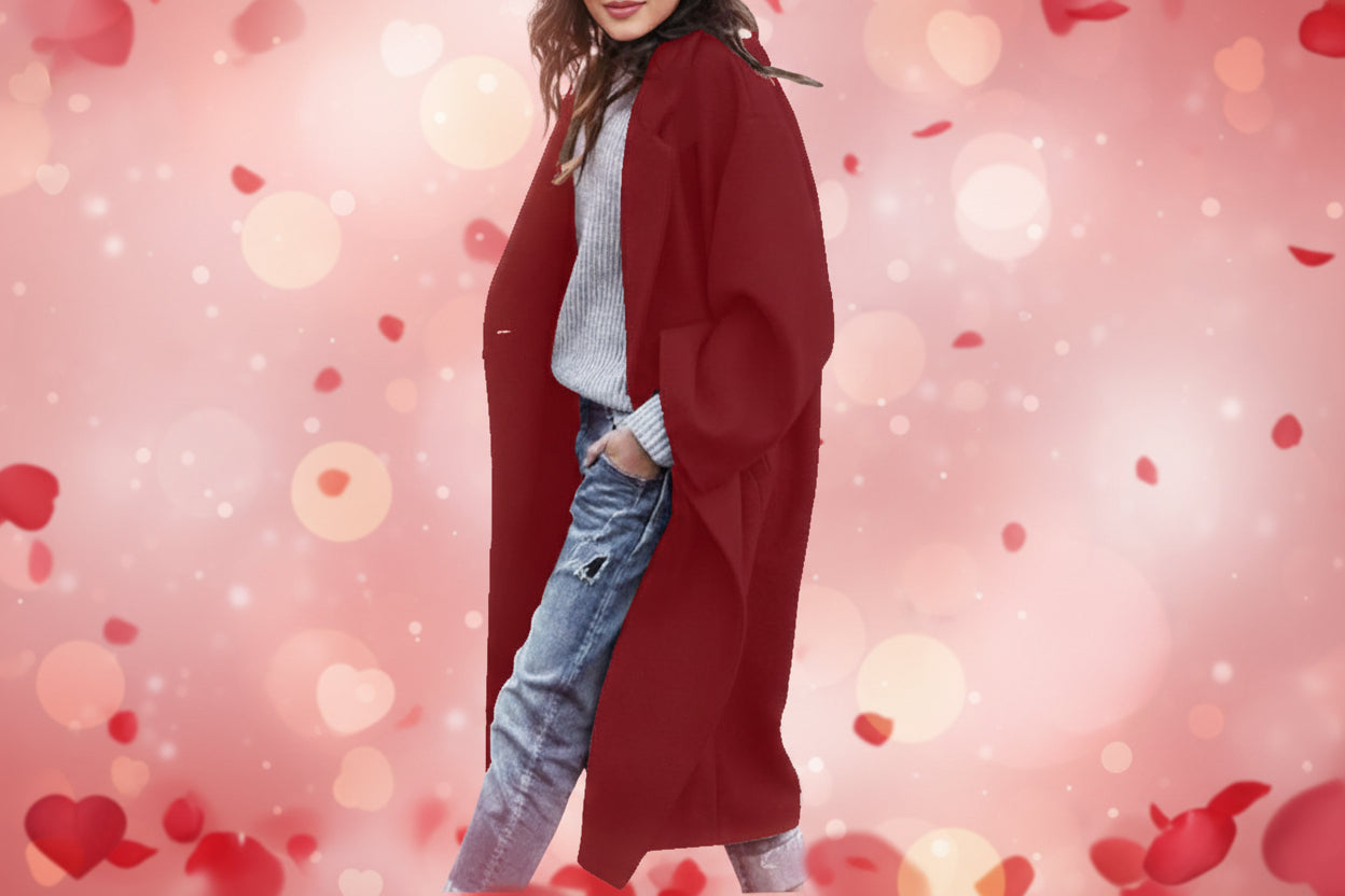 Casual Long Woolen Coat – Warm, Stylish & Made to Empower Dias Dazzling Discoveries