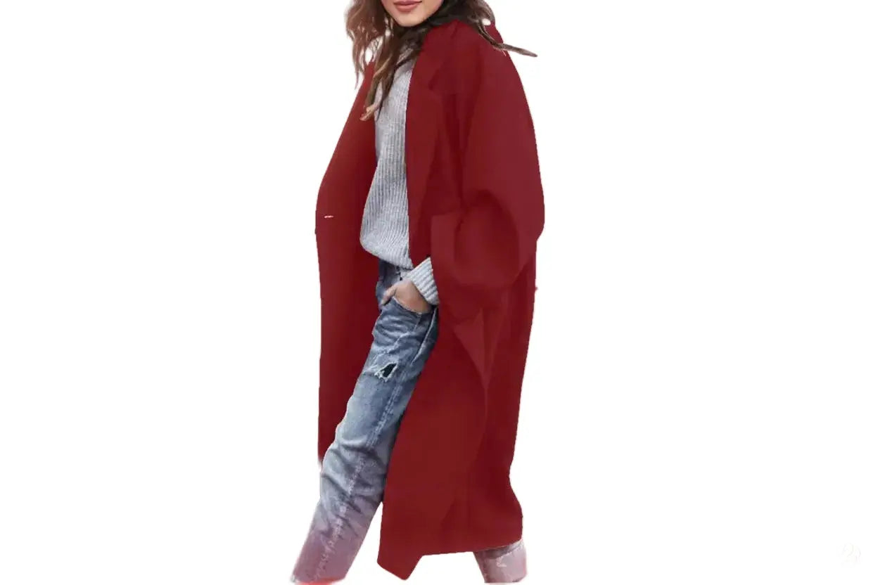 Casual Long Woolen Coat – Warm, Stylish & Made to Empower Dias Dazzling Discoveries