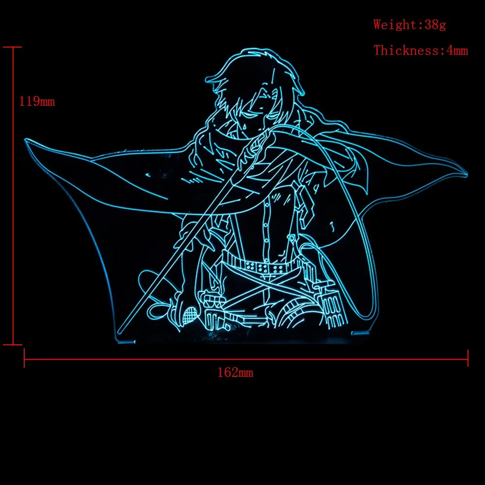 🌀 Anime LED Light – 3D Acrylic Night Lamp for Bedroom & Manga Decor