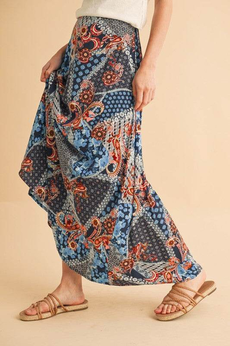 Boho Patchwork Maxi Skirt – Festival-Ready Fall & Holiday Style