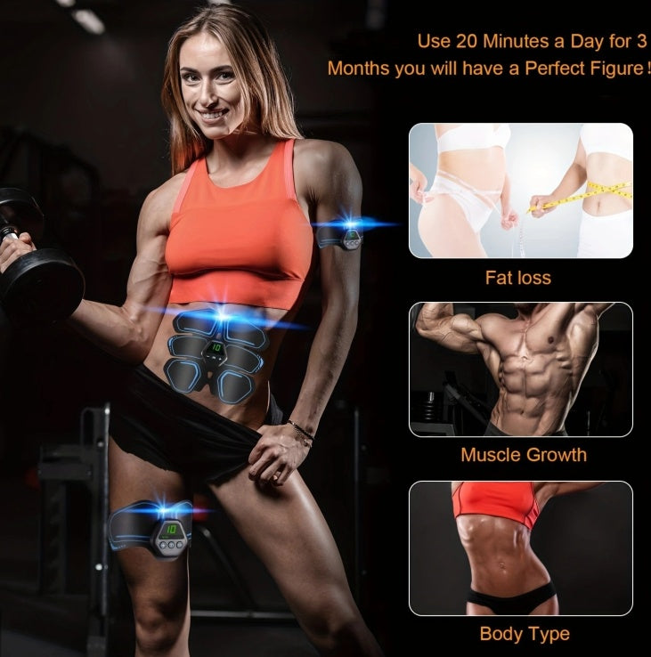 The Dazzling ABS Trainer: EMS Muscle Stimulator with LCD Screen CJ