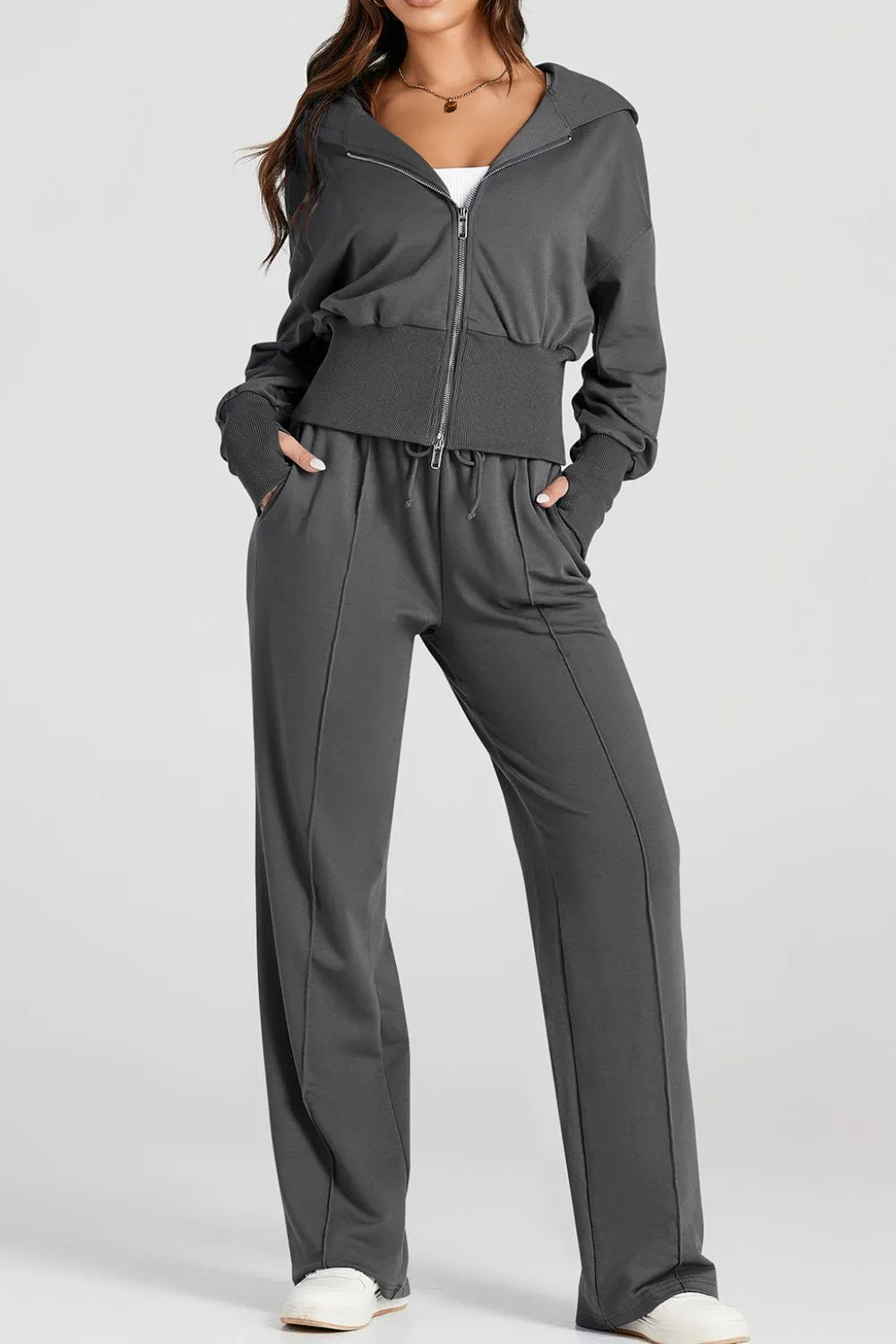 🖤 Zip-Up Hoodie & Pants Set – Move Freely, Lounge Boldly