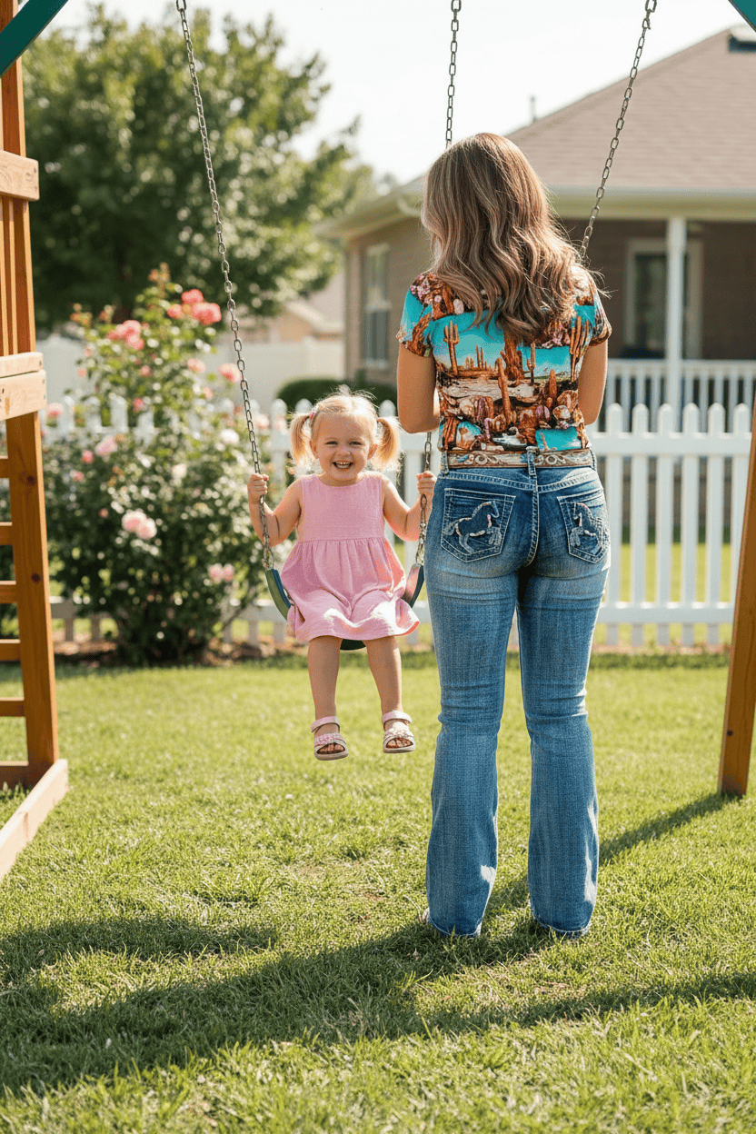 Embroidered High-Waist Jeans – Straight-Leg Dazzling Denim CJ