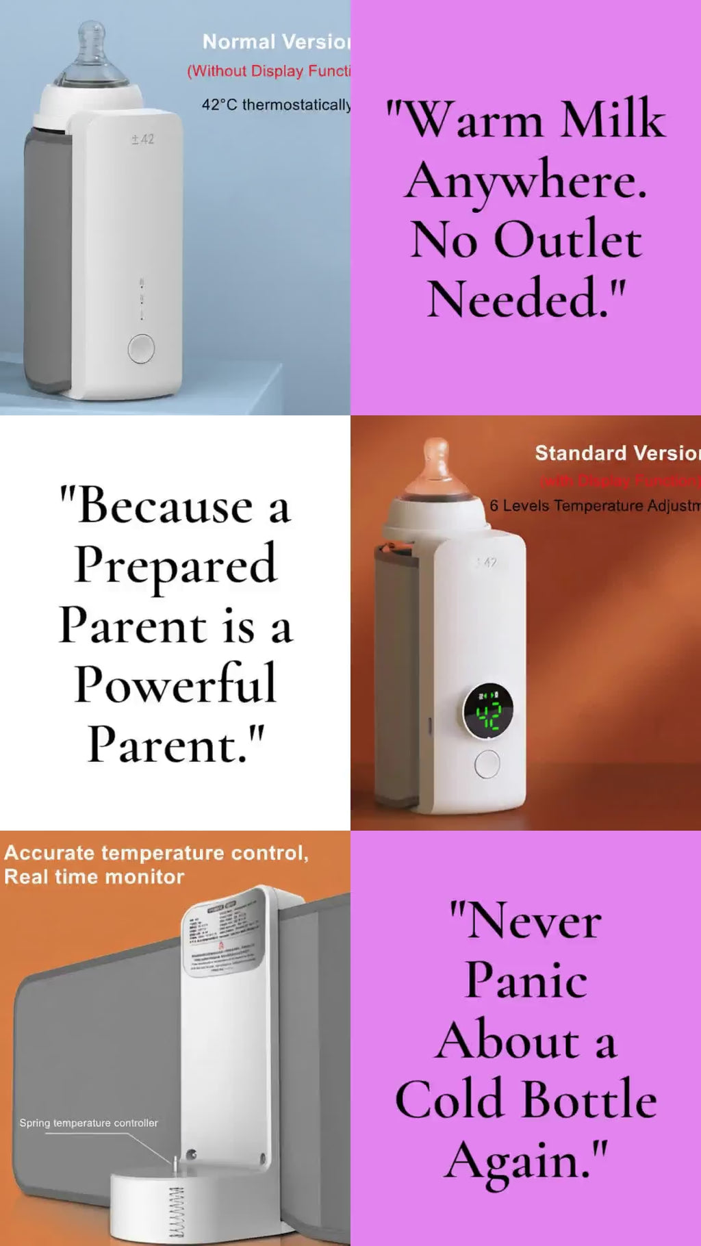Portable Wireless Baby Bottle Warmer – USB Rechargeable & Travel-Ready