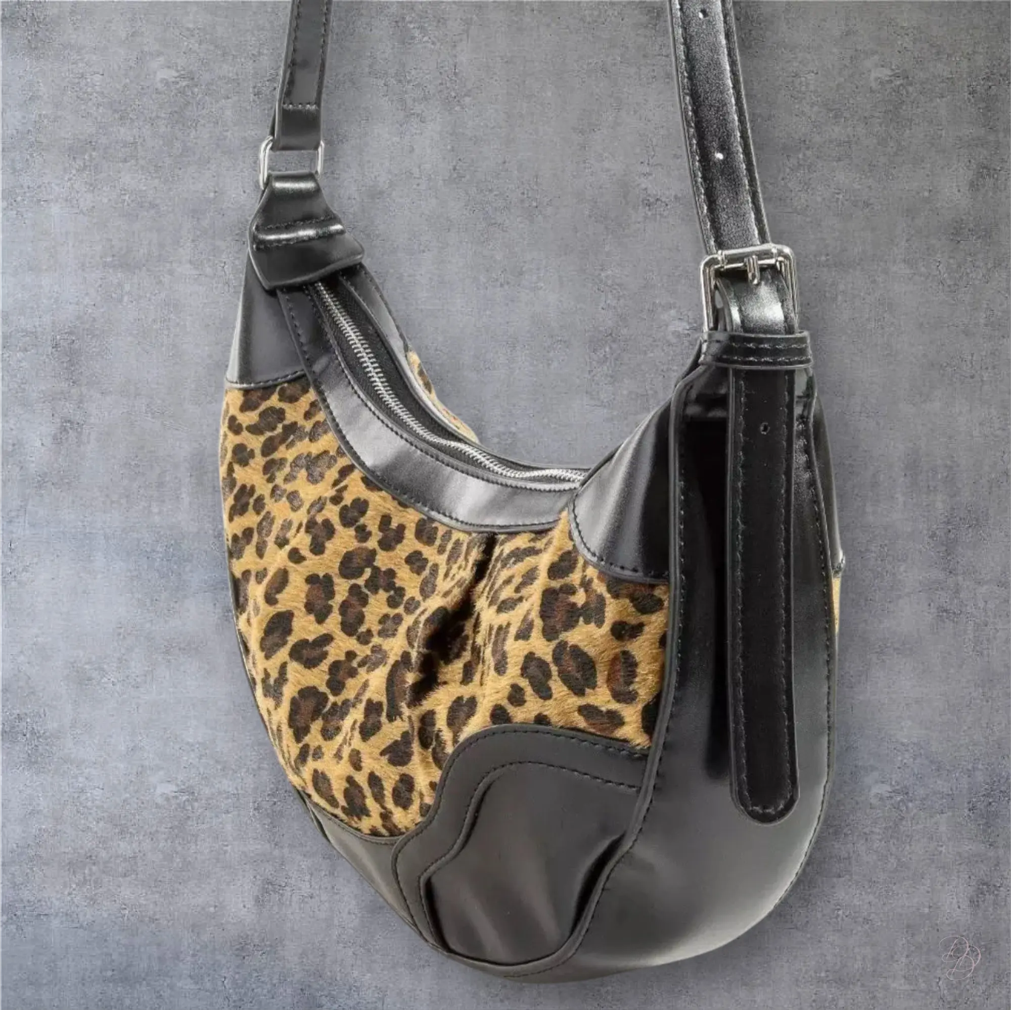 Leopard Print Half Moon Shoulder Bag Trendsi