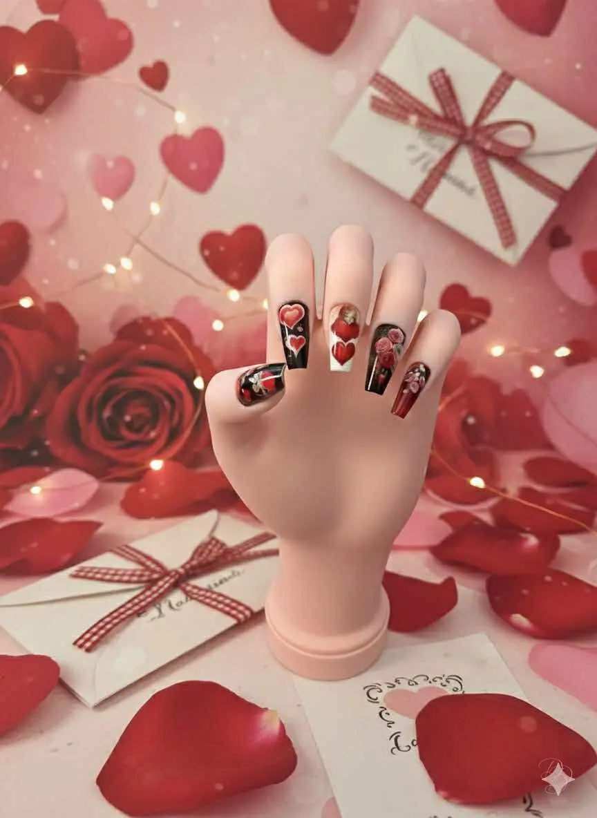 Nails of the Heart – Professional "Dazzling Tip" Press-On Set Dias Dazzling Discoveries