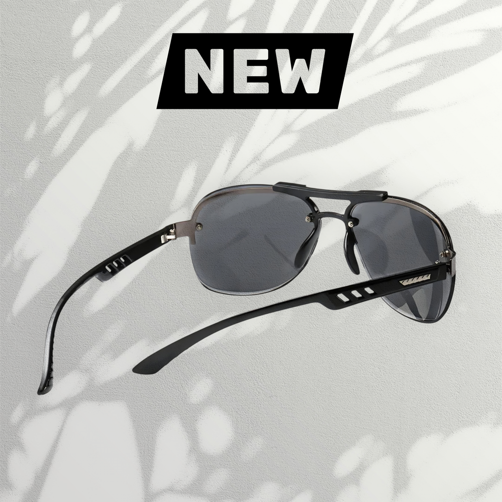 Men's Rimless Aviator Sunglasses | Lightweight Flat-Top-UV400 Protection