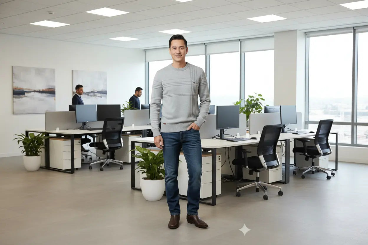 Round Neck Striped Sweater – Soft Stretch, Bold Simplicity Trendsi