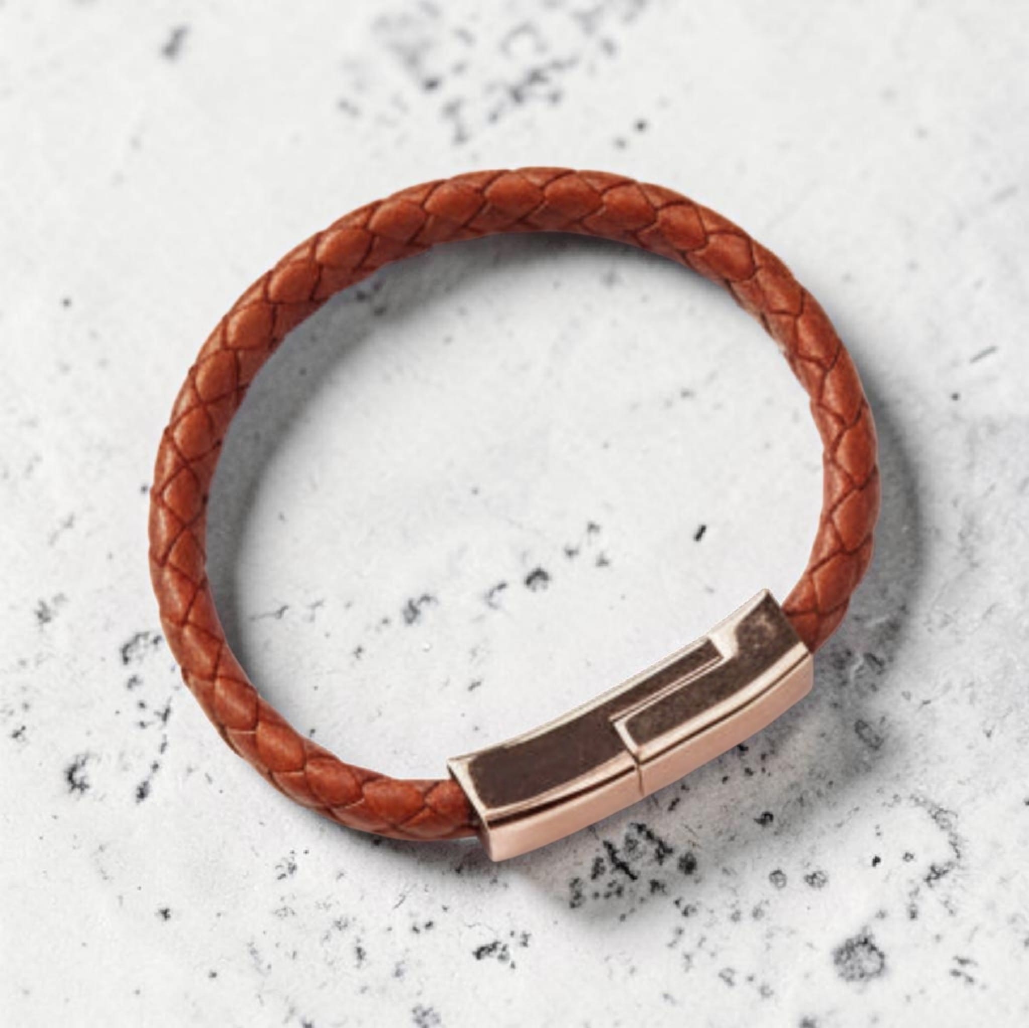 Braided Leather Bracelet Charger (USB/Type‑C/Apple Compatible) CJ