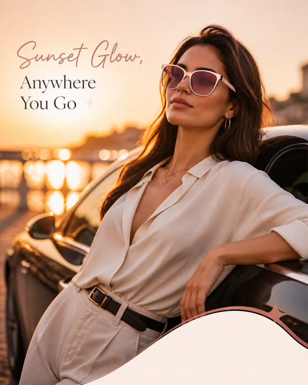 Women’s Oversized Square Sunset Ombre Sunglasses – Nude Peach Frame UV Protection Trendy Casual Fashion Shades Stylish Tortoise Shell Pattern Polarized Sunglasses