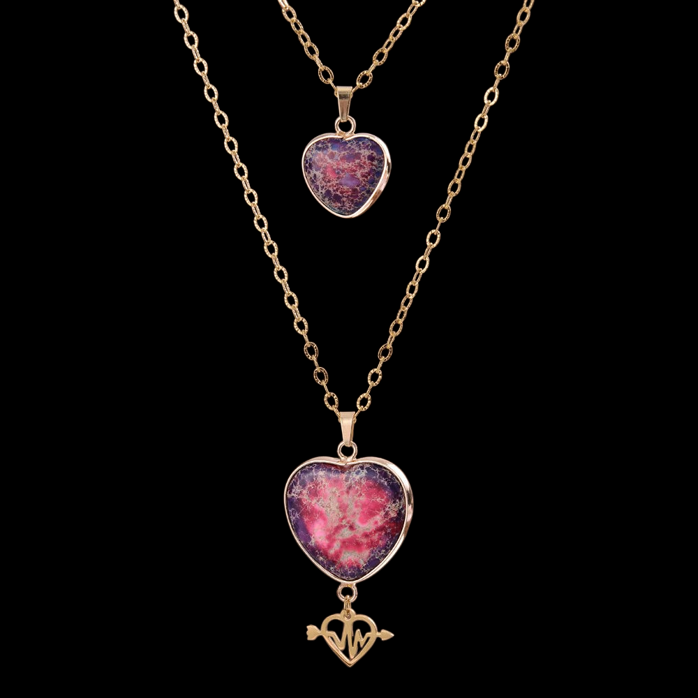Moonstone Pendant Double Chain Necklace Mother's Day
