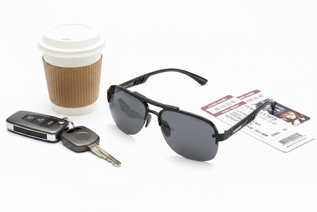 Men's Rimless Aviator Sunglasses | Lightweight Flat-Top-UV400 Protection