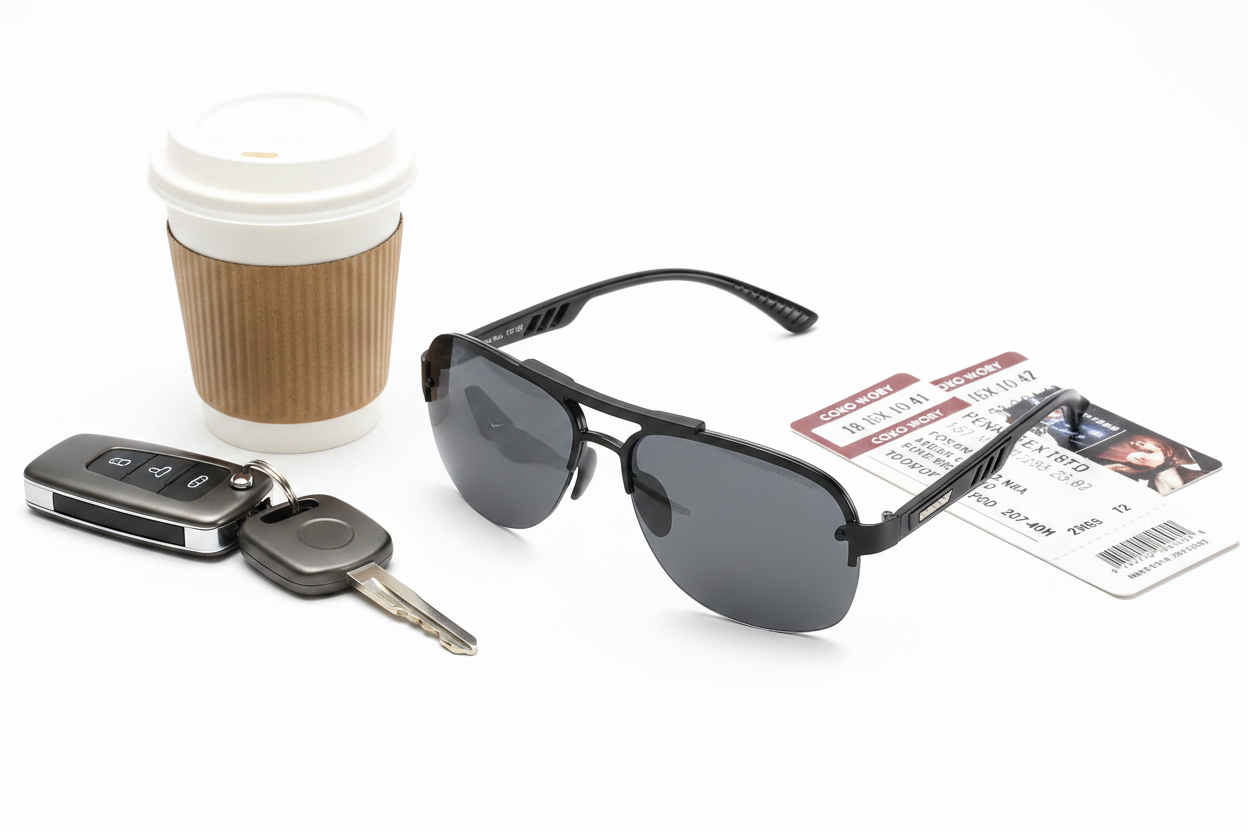 Men's Rimless Aviator Sunglasses | Lightweight Flat-Top-UV400 Protection