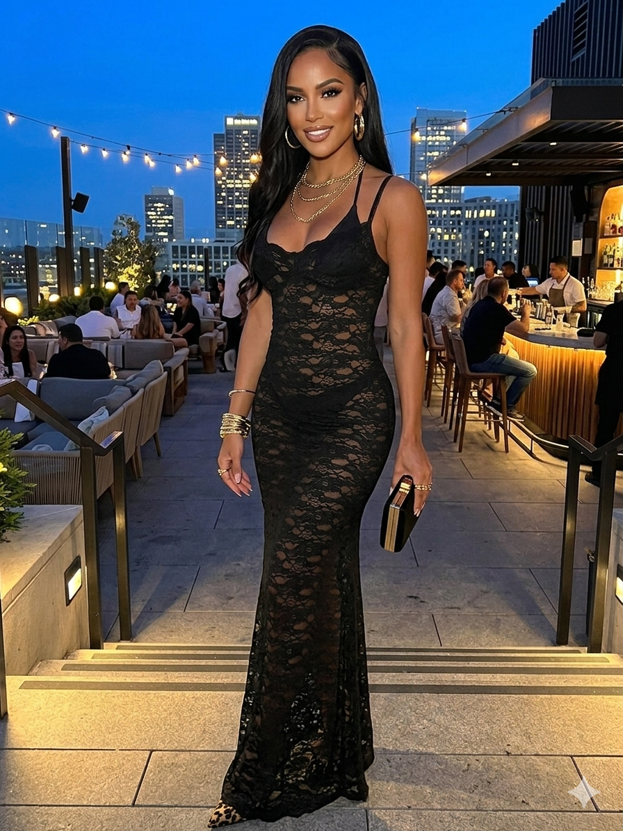 Lace Bodycon Maxi Dress – Sheer Drama, Sculpted Silhouette-Beyond the Tag Trendsi