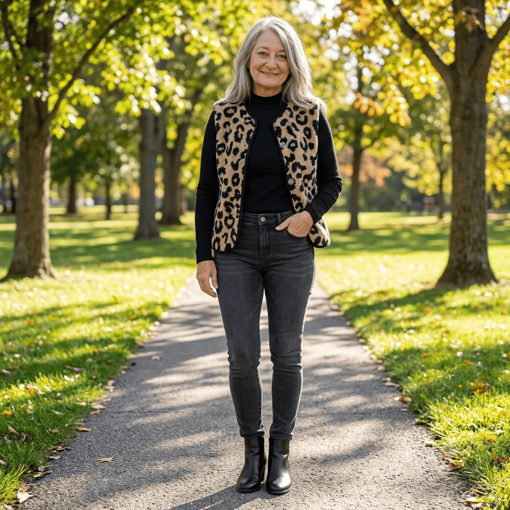Leopard Print Sherpa Fleece Vest Coat Leopard Print Sherpa Fleece Vest Coat