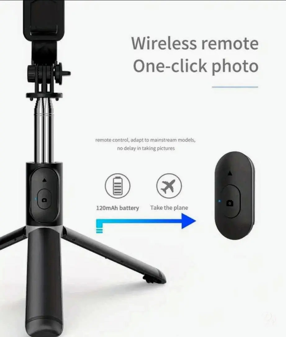 Travel Tripod Selfie Stick  (40-Inch, Black) Dias Dazzling Discoveries