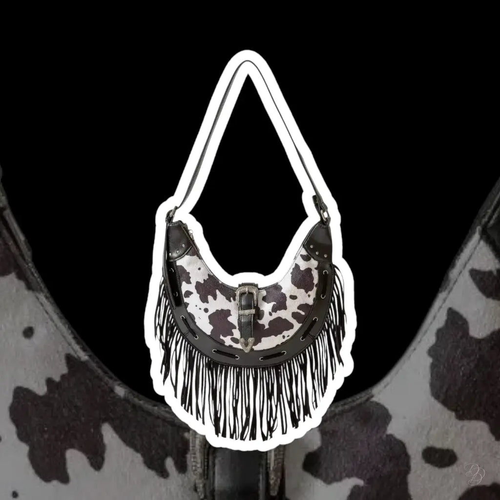 Cow Print Faux Leather Hobo Bag Trendsi