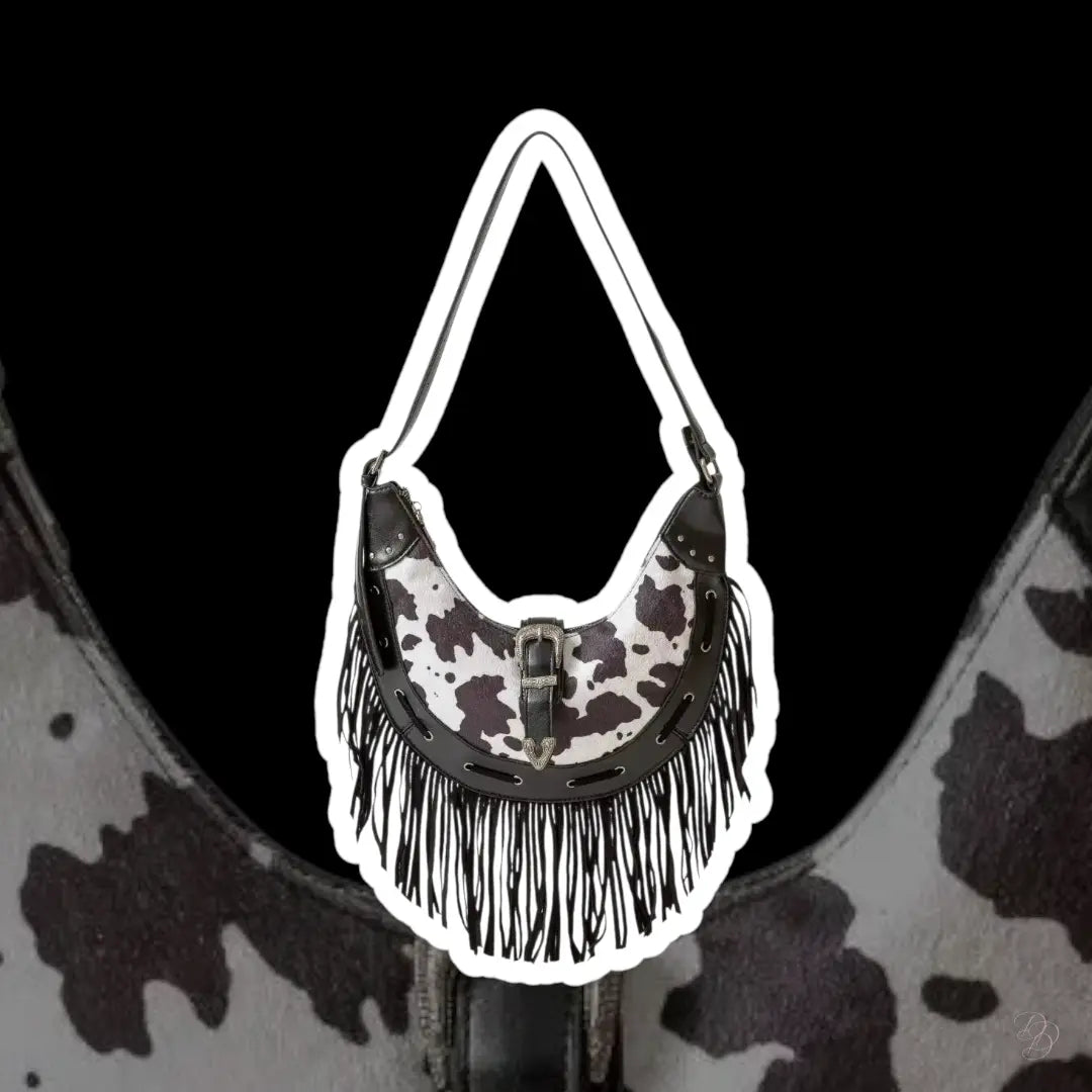 Cow Print Faux Leather Hobo Bag Trendsi