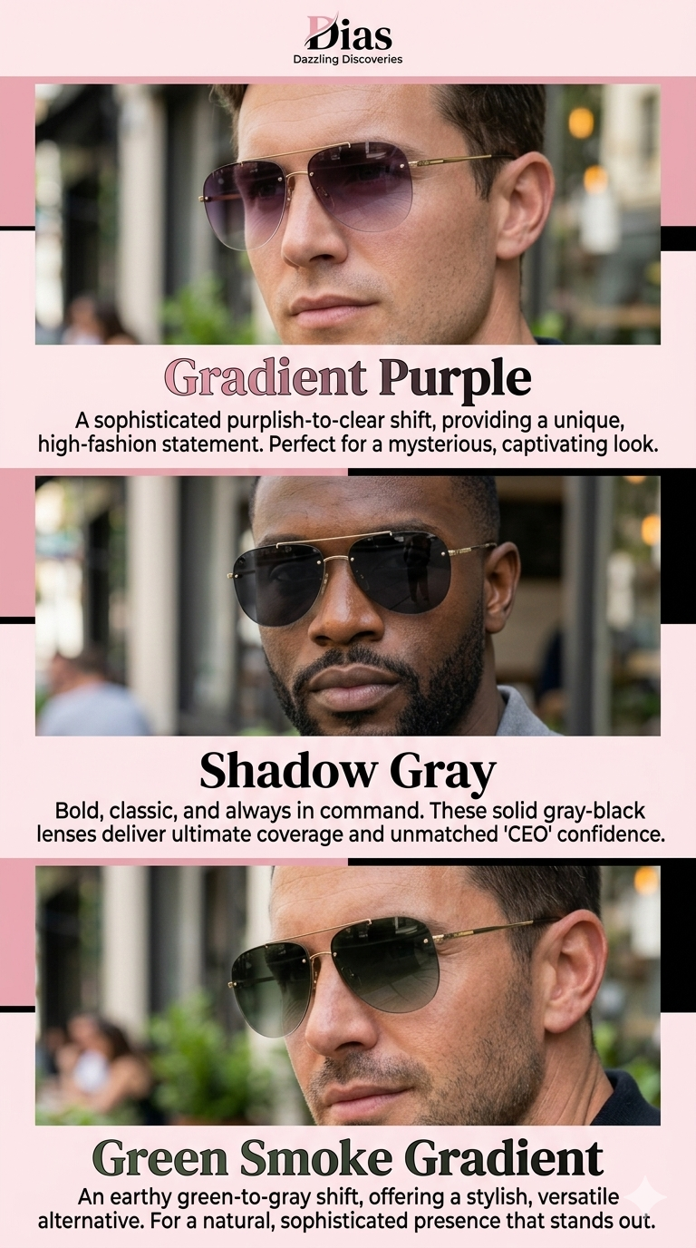 Men's Rimless Aviator Sunglasses | Lightweight Flat-Top-UV400 Protection