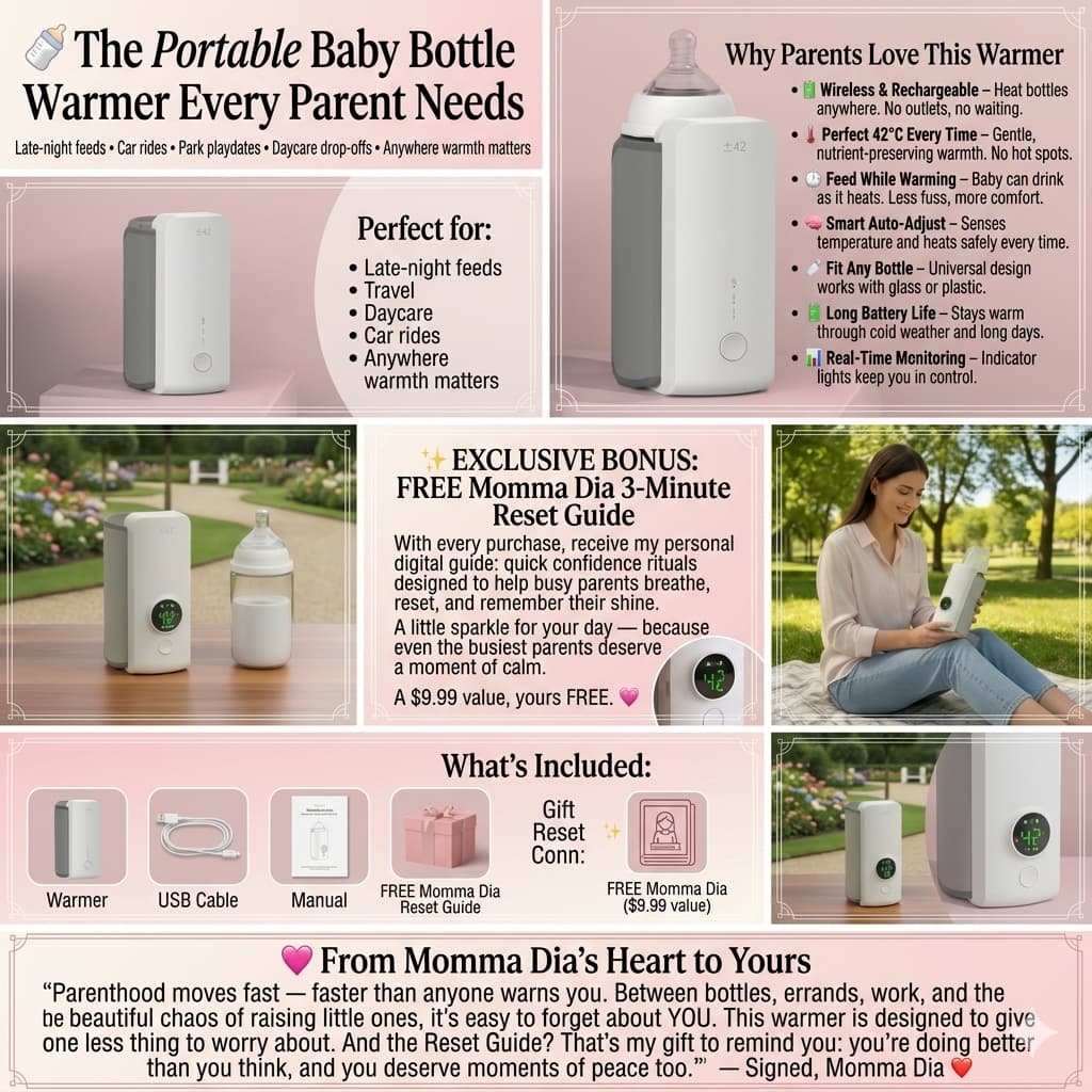 Portable Wireless Baby Bottle Warmer – USB Rechargeable & Travel-Ready