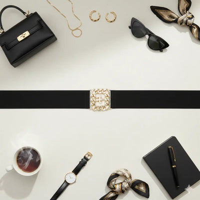 Elastic Wide Cinch Belt with Alloy Buckle Trendsi