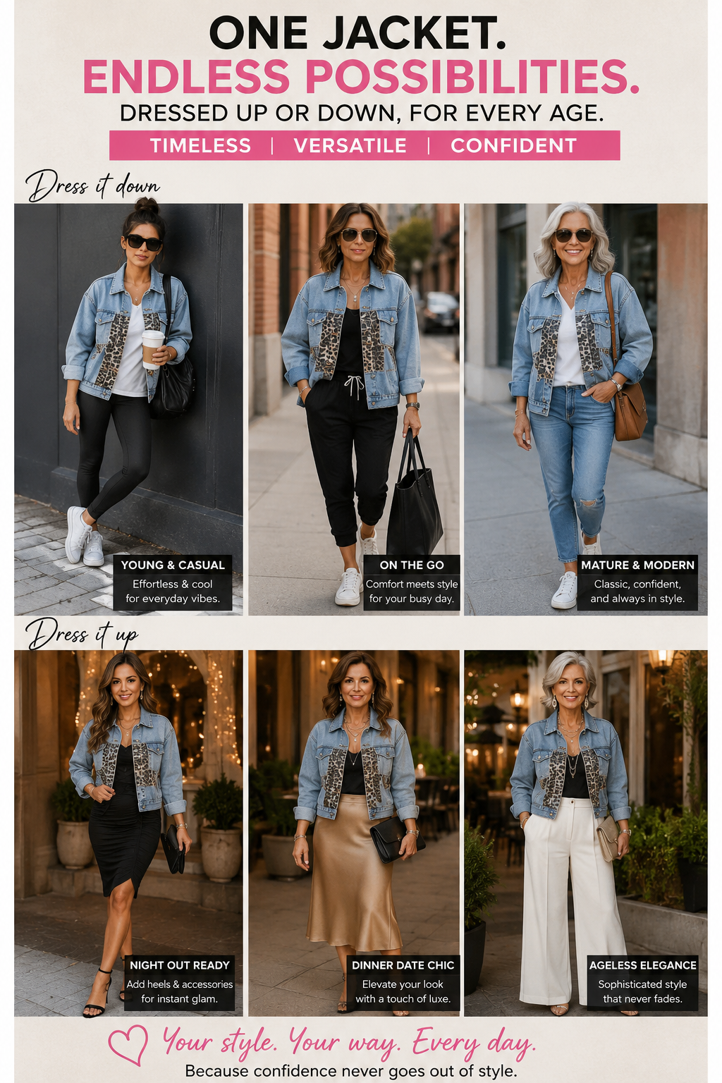 Distressed Leopard Drop Shoulder Denim Jacket Distressed Leopard Drop Shoulder Denim Jacket - Dias Dazzling 